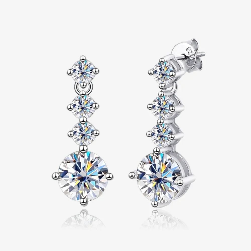 Sparkling Moissanite Dangle Earrings